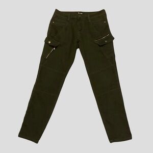SUKO JEANS OLIVE GREEN CROPPED COTTON BLEND PANTS/ Size 6